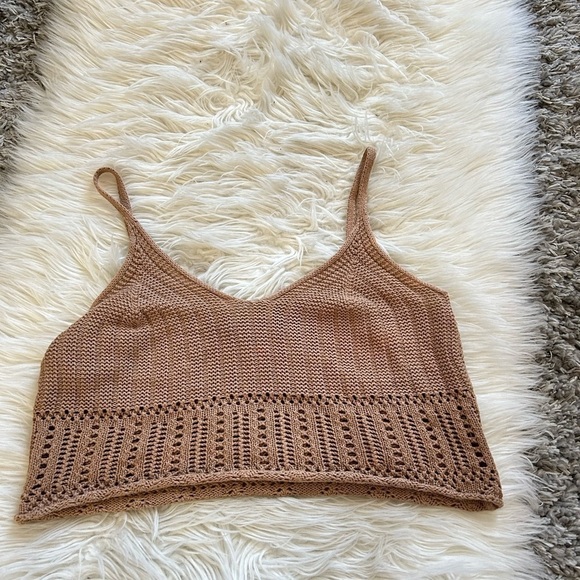 Brown Crochet Crop Top - Picture 1 of 1